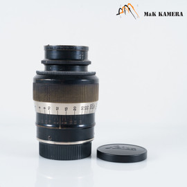 LEITZ Leica Elmar L39 90mm F/4.0 Fat/ Rare Black Paint Lens LTM
