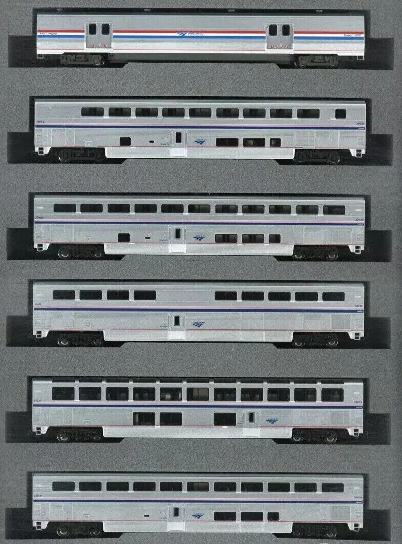 Kato N Scale ~ Lighted ~ Amtrak Superliner Phase VI ~ 6 Pc