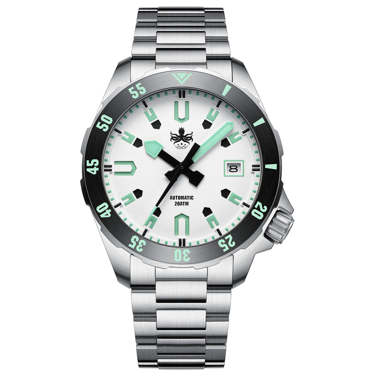 PHOIBOS APOLLO 200M Automatic Diver Watch PY056E White