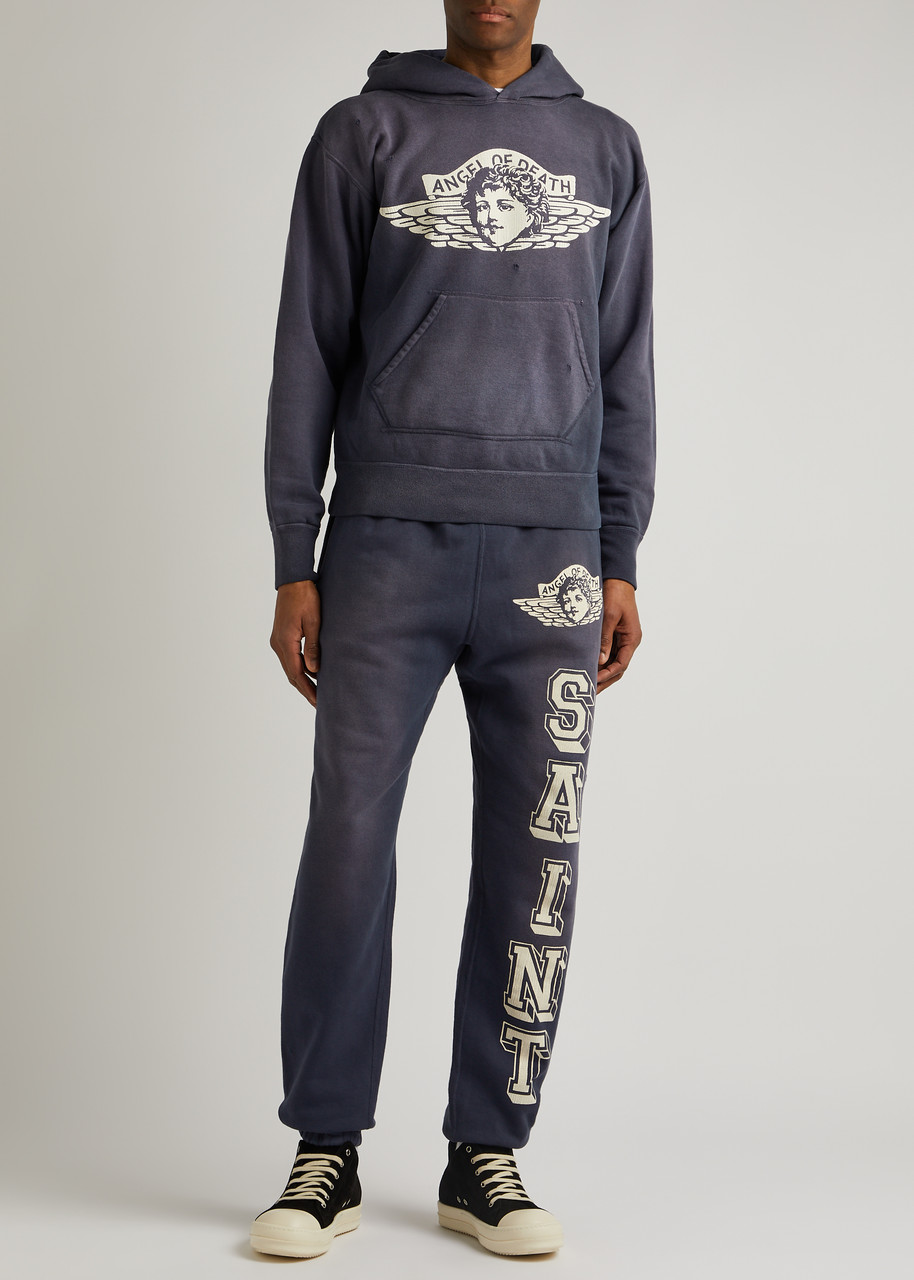 SAINT MXXXXXX Angel Of Death hooded cotton sweatshirt | Harvey Nichols