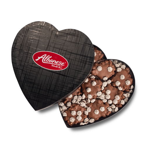 Albanese Heart-Shaped Pecan Patty Gift Box in Red | Chocolate