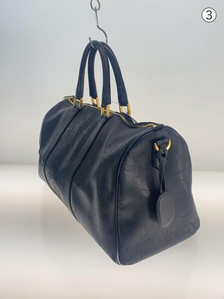 CHANEL(シャネル) / ボストンバッグ/レザー/BLK/パイピング露出/CC