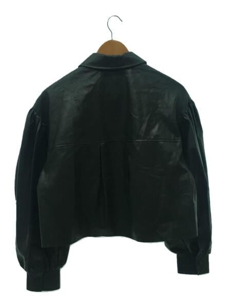 ZARA(ザラ) / フェイクレザーショートジャケット/L/フェイクレザー/GRN