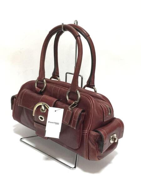 COACH(コーチ) / ミニボストンバッグ/レザー/ボルドー/無地/8A10