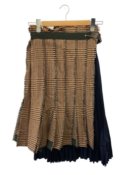 sacai(サカイ) / ロングスカート/40/ウール/BEG/18-04030/プリーツ