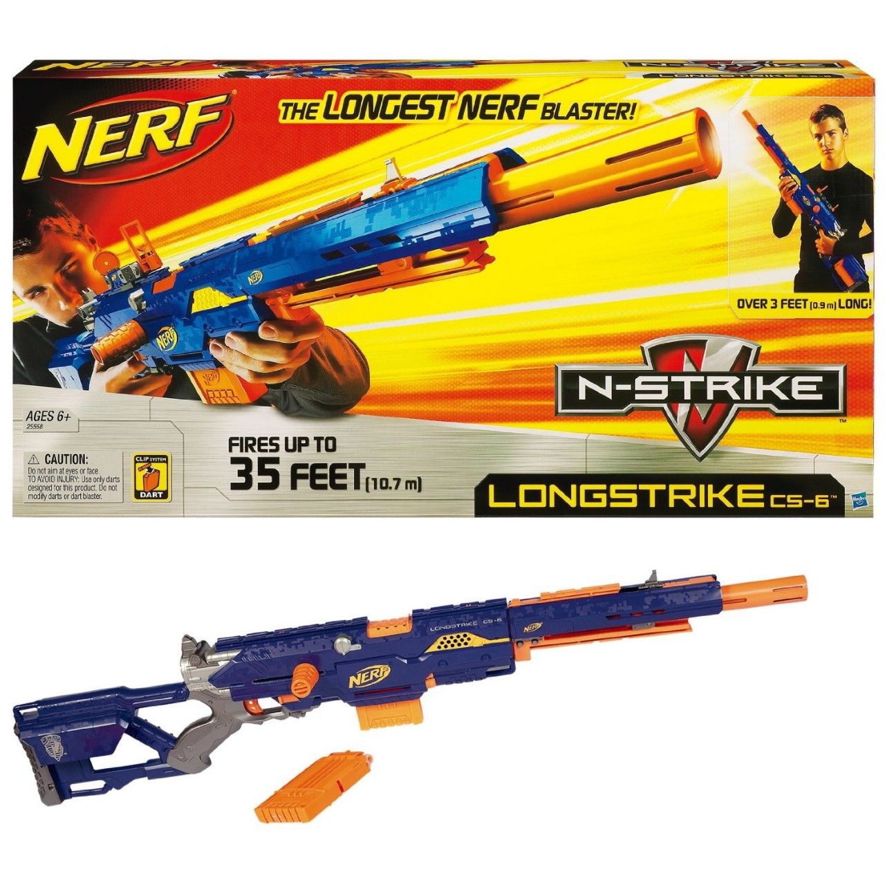 Hasbro - Nerf N-Strike LoHngstrike CS-6 Dart Blaster - For Moms