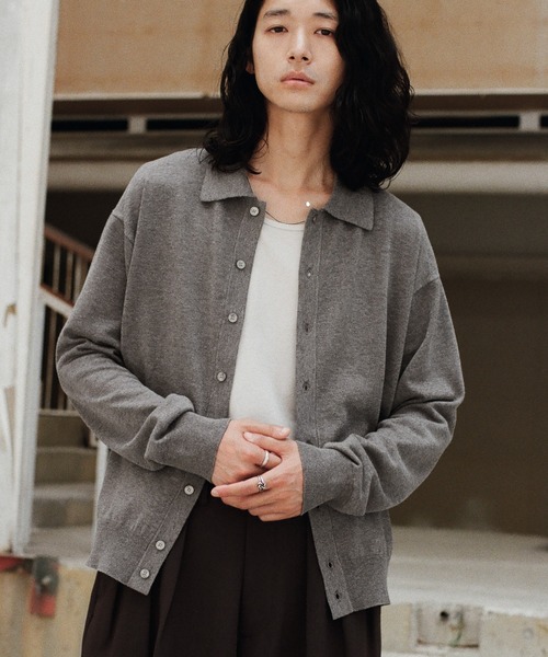 WYM LIDNM | T/C BASIC KNIT SHIRT CARDIGAN - Buyee, an Online Proxy