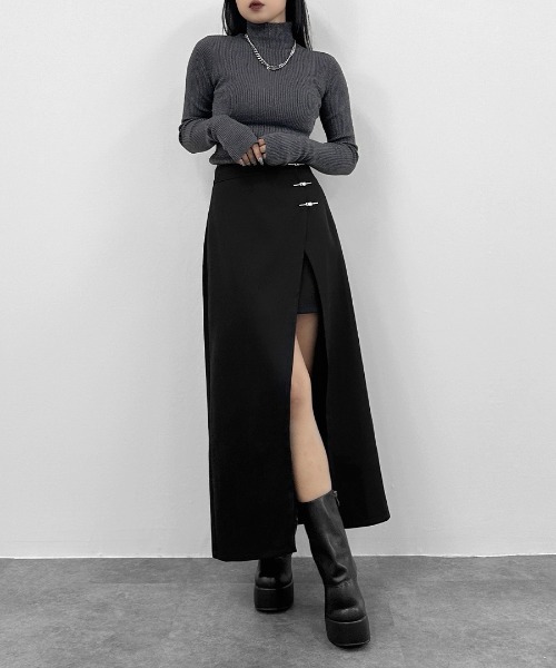 LVEU. | 【LVEU.】2wayピンデザインラップスカート / ボトムス ミニ