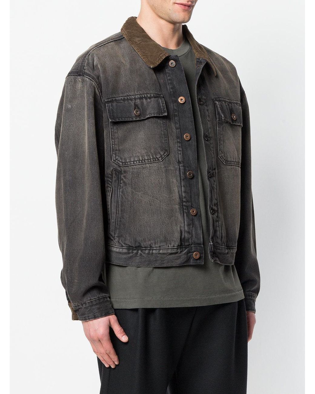 Yeezy Season 6 Denim Jacket in Black for Men | Lyst