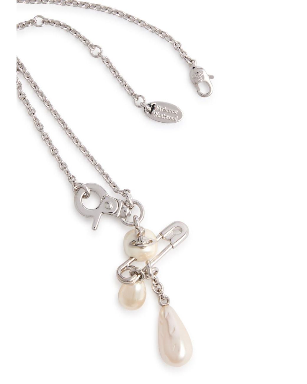 Vivienne Westwood Claude Small Pearl Drop Necklace in Metallic | Lyst
