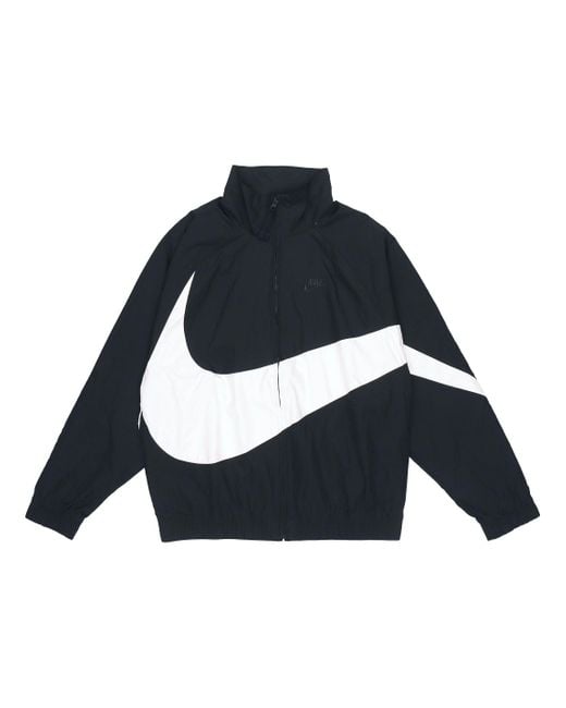 Nike Big Swoosh Sportswear Cardigan Woven Stand Collar Logo Jacket