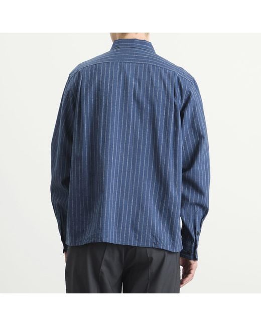 Visvim Keesey Stripe Shirt in Blue for Men | Lyst