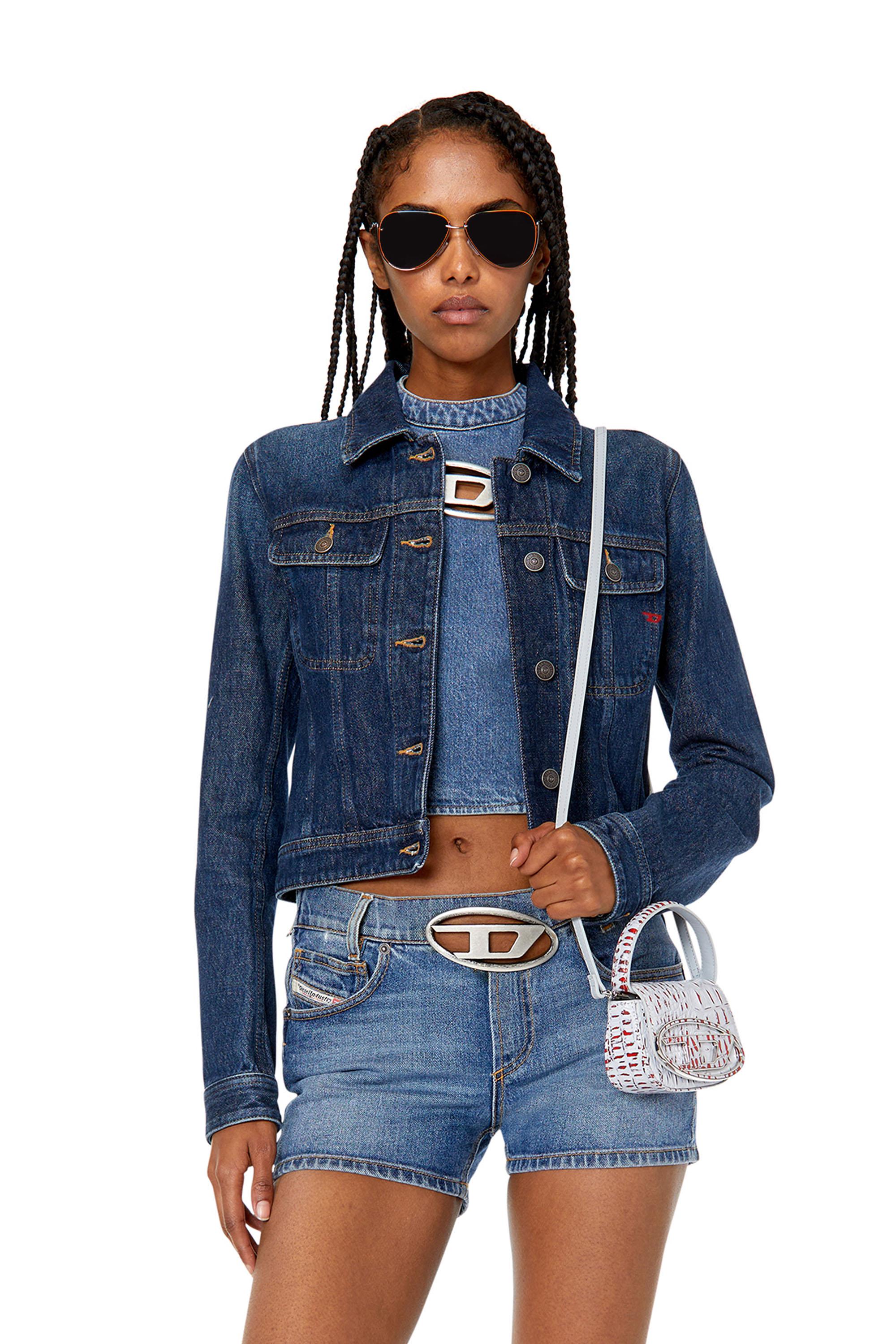 DIESEL Open-back Top With Cut-out Metal D Logo in Blue | Lyst