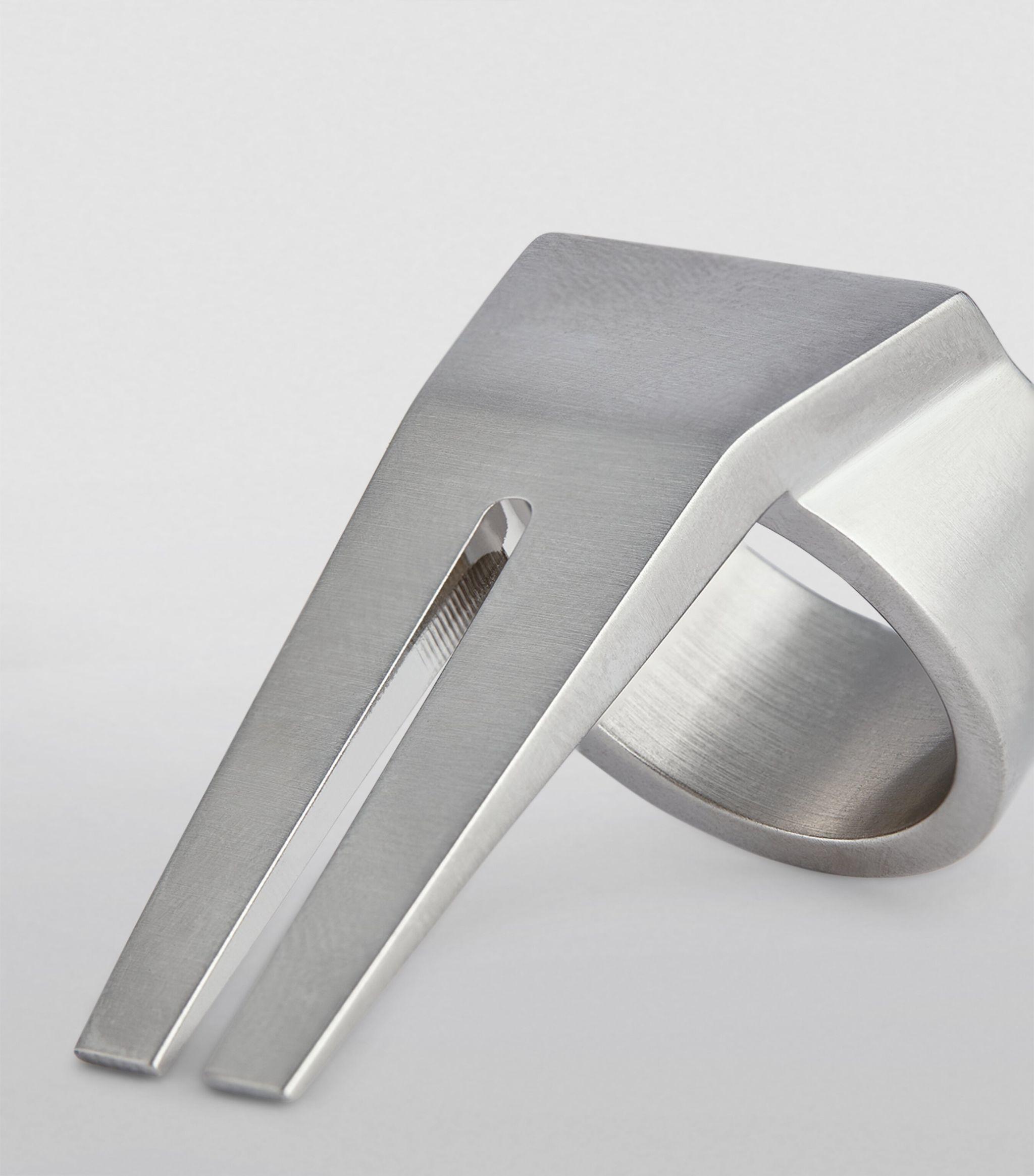 Rick Owens Palladium-plated Open Trunk Ring in Grey for Men | Lyst UK