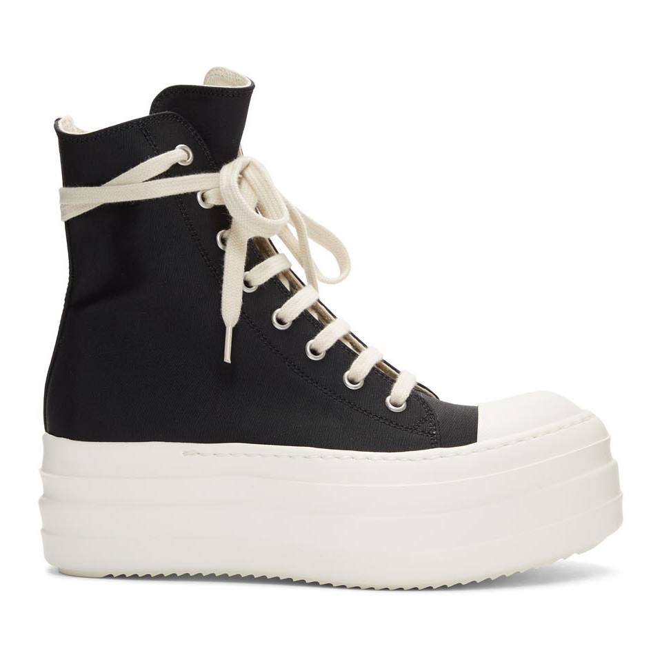Rick Owens Black Double Bumper Sneakers | Lyst