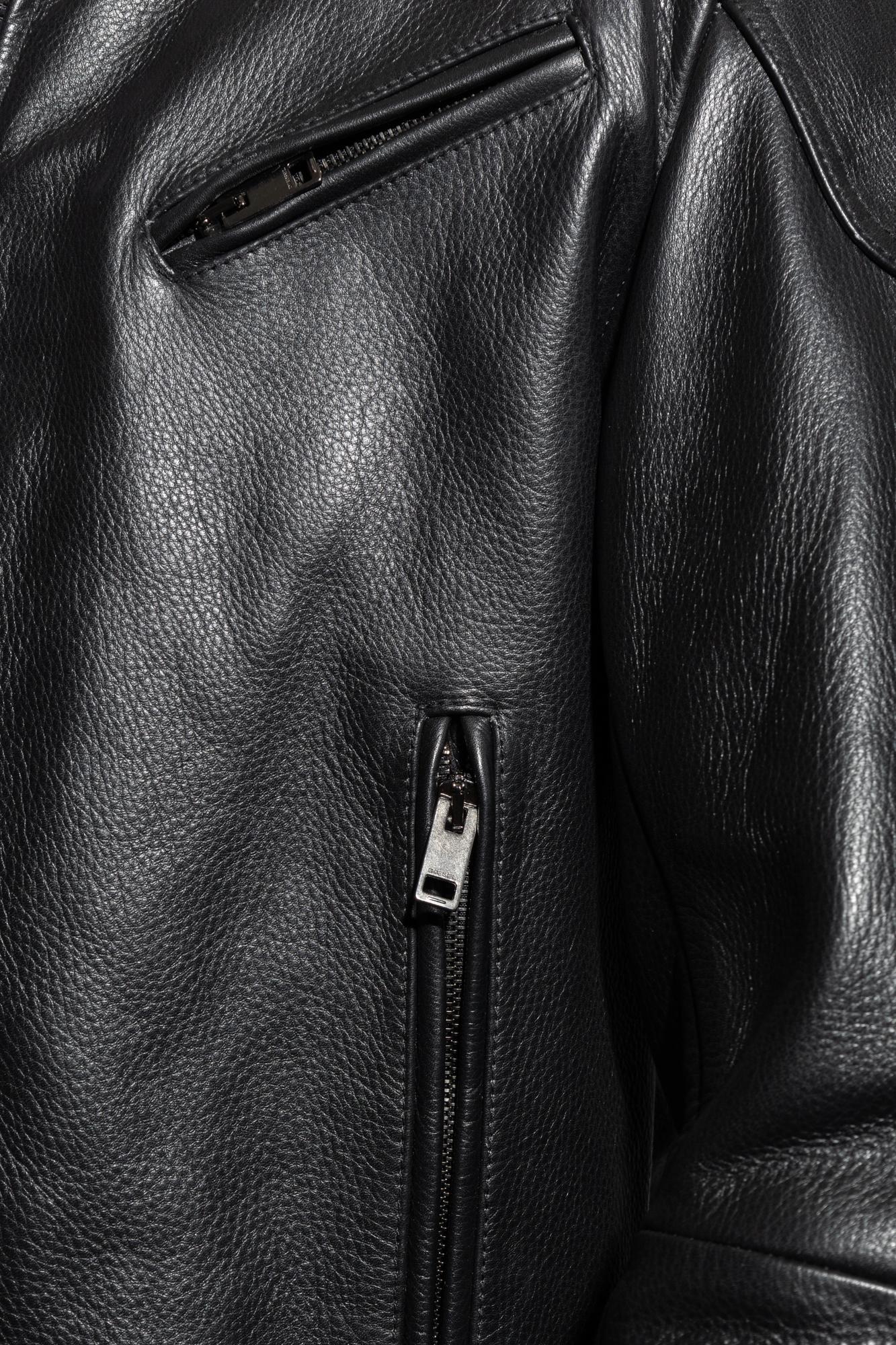 DIESEL 'L-Hein' Leather Jacket in Black for Men | Lyst