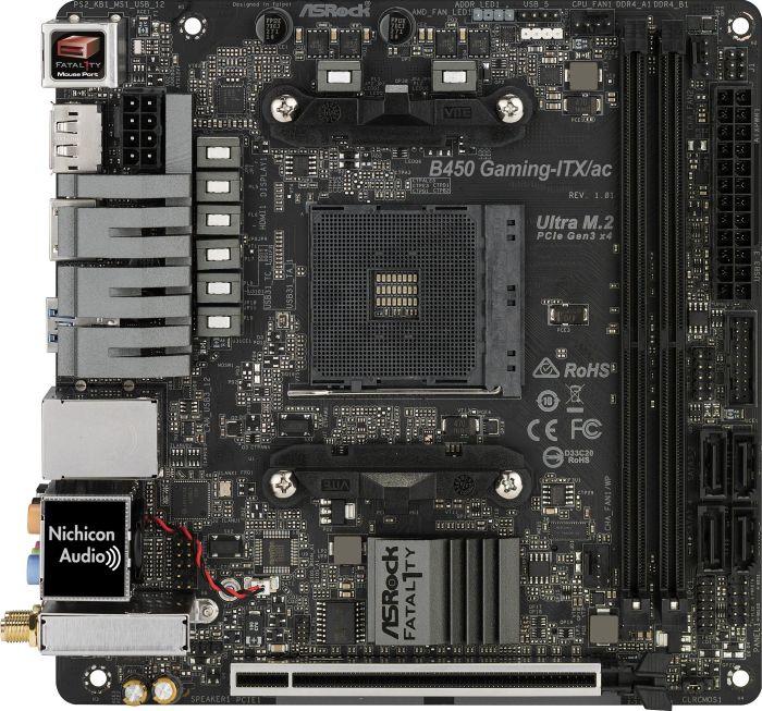 ASRock Fatal1ty B450 Gaming-ITX/ac Mini ITX AM4 Motherboard (B450