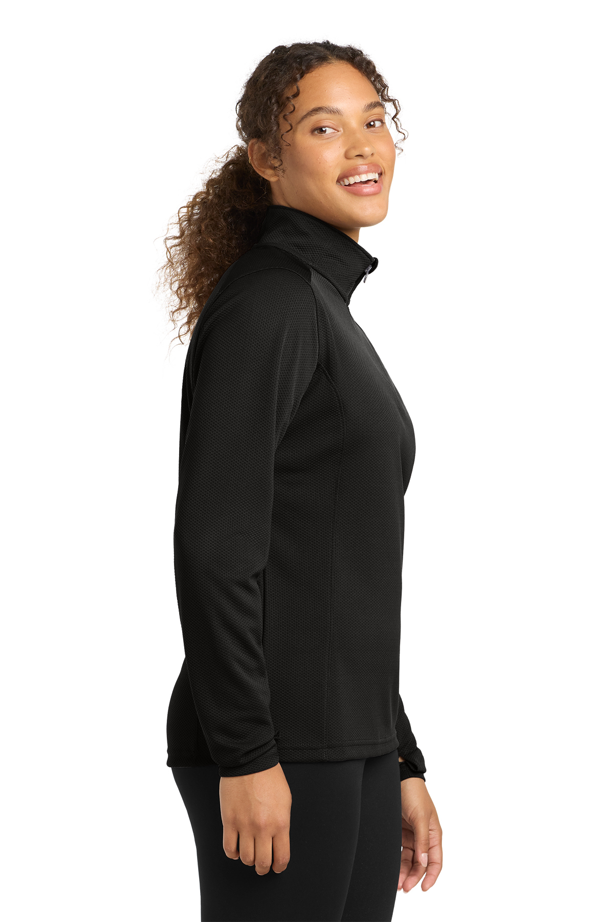 Sport-Tek Women's Sport-Wick Textured 1/4-Zip Pullover | Product