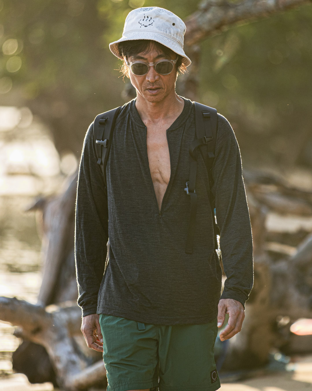 100% Light Merino Half Zip Long Sleeve | 山と道 U.L. HIKE