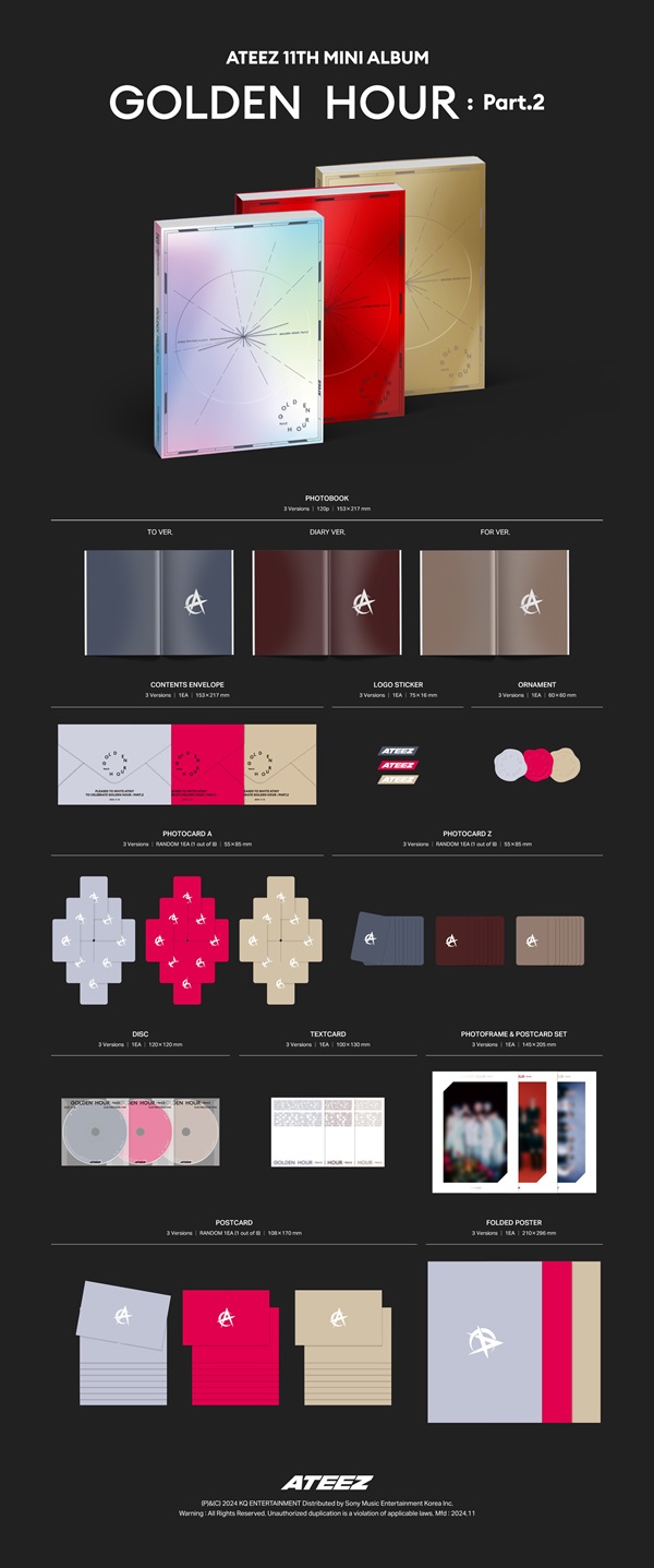 ATEEZ 11TH MINI ALBUM [GOLDEN HOUR : Part.2]限定特典付きで発売