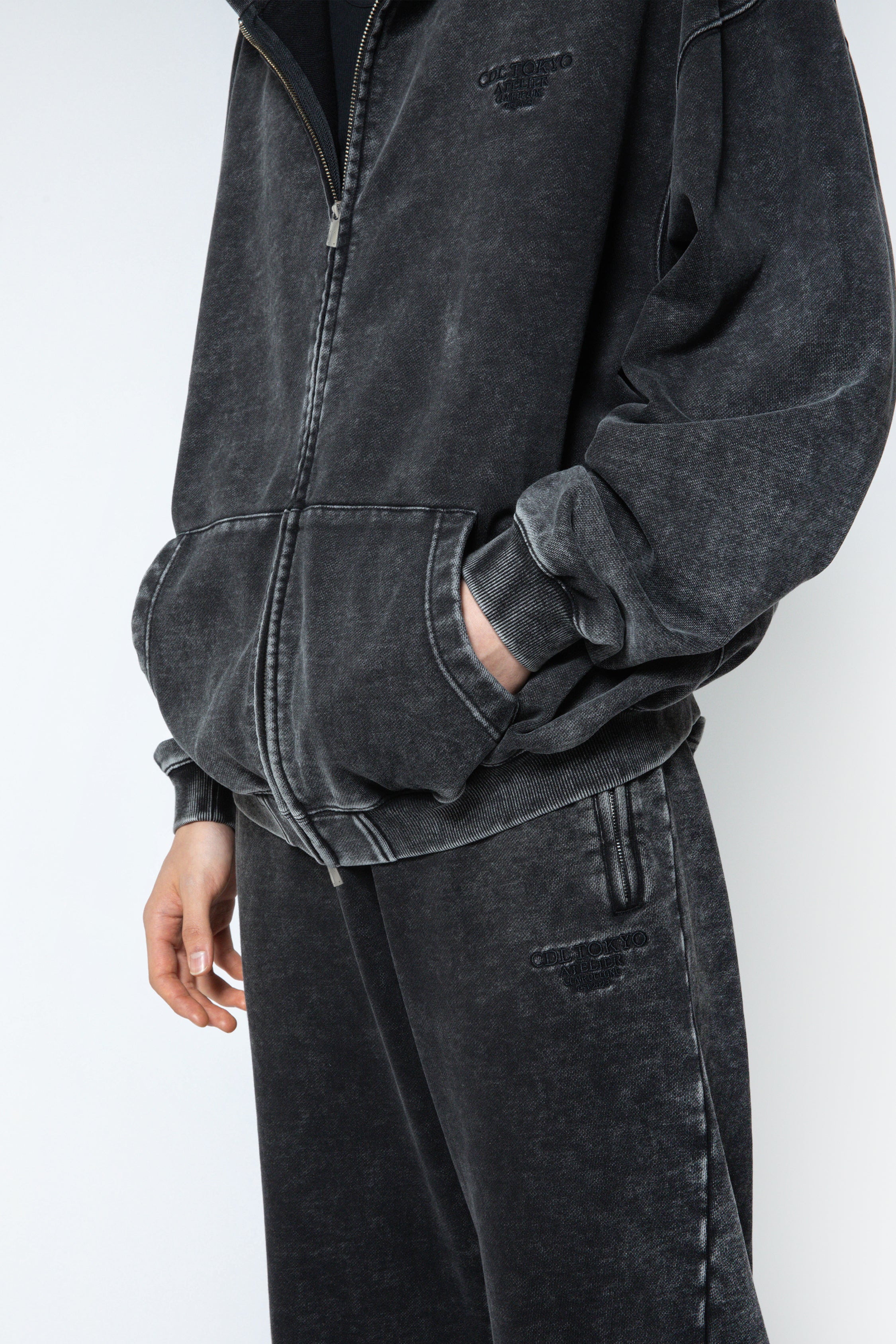 CDL Acid Wash Zip Hoodie – CDL TOKYO
