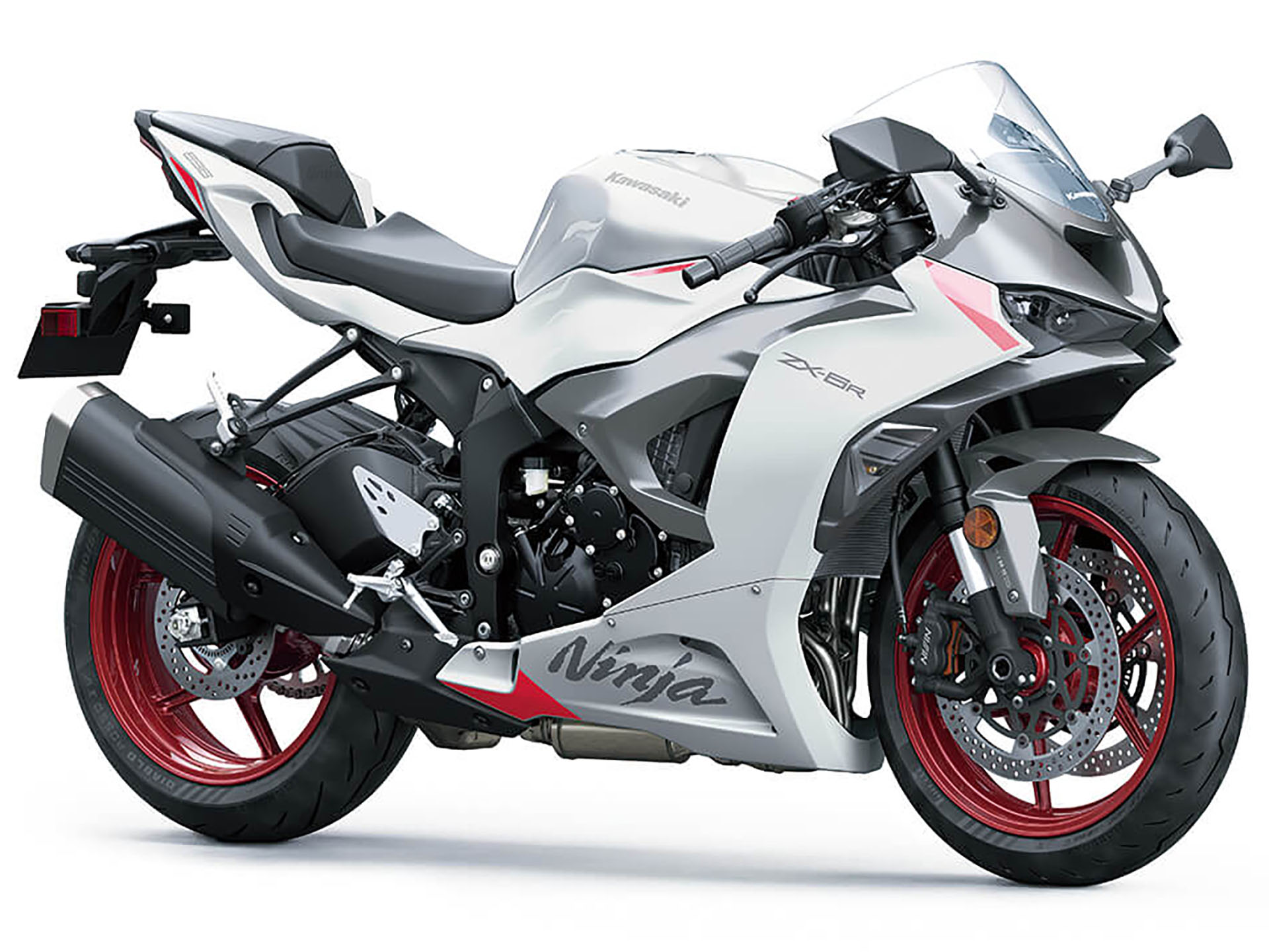 New 2025 Kawasaki Ninja ZX-6R ABS Pearl Robotic White / Metallic