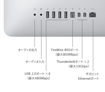 iMac (27-inch, Mid 2011) - 技術仕様 - Apple サポート (日本)