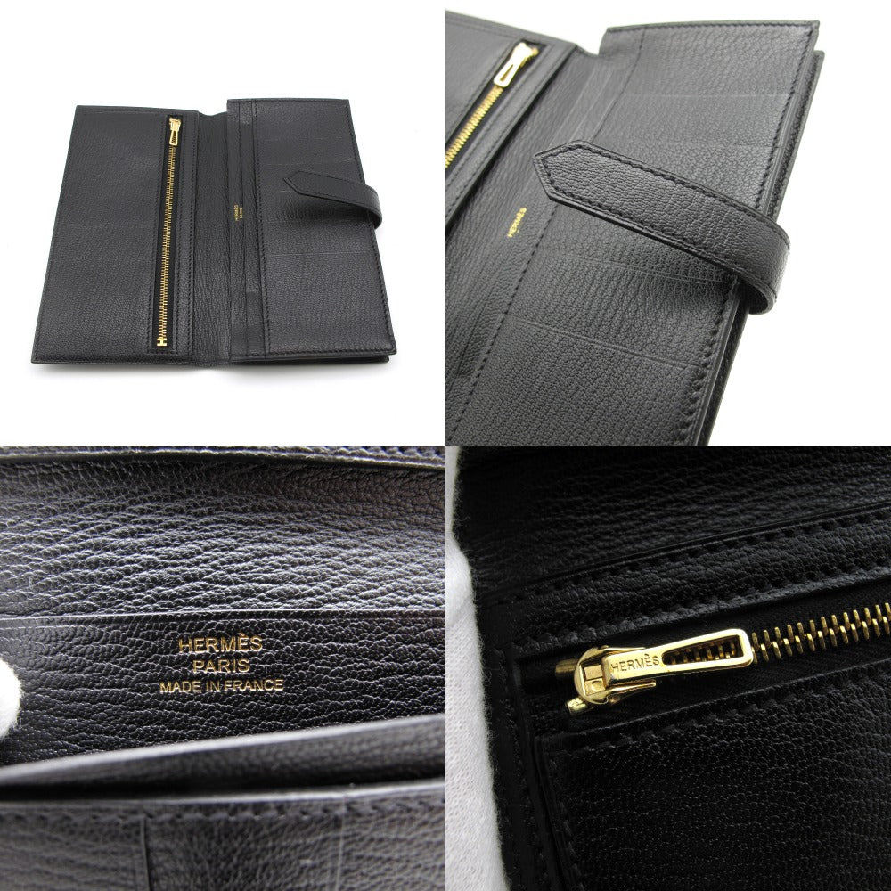 HERMES エルメス 長財布 ベアンスフレ シェブルミゾル ブラック