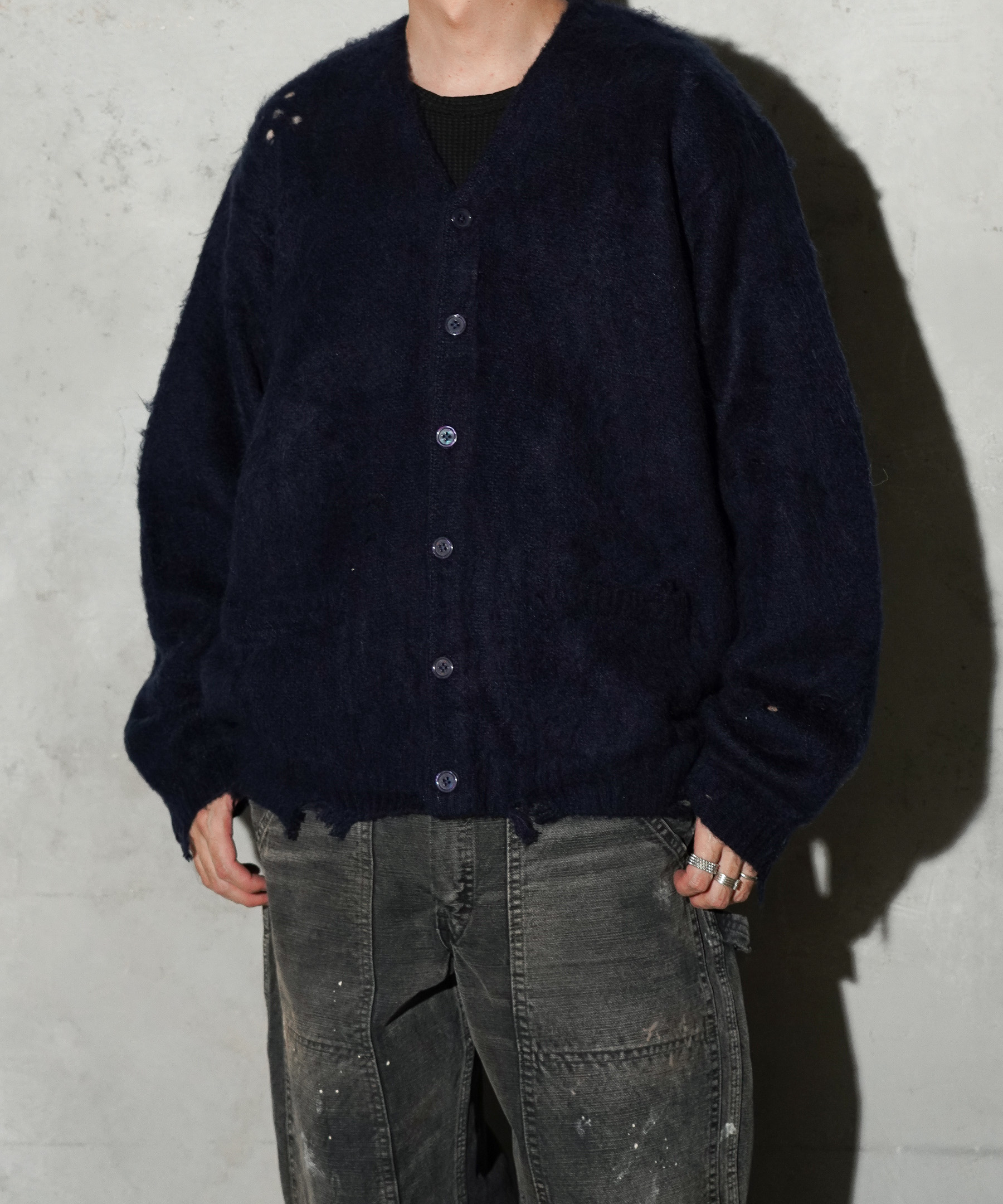TOWNCRAFT / DAMAGED SOLID SHAGGY CARDIGAN【C.E.L.STORE Exclusive