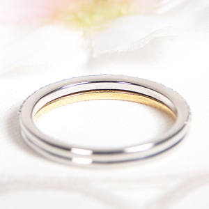 結婚指輪 プラチナ Pt900 K18YG イエローゴールド コンビ ダイヤモンド