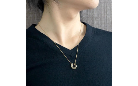 18金 ペンダントトップ 馬蹄 ブラックダイヤモンド 1.0ct ネックレス