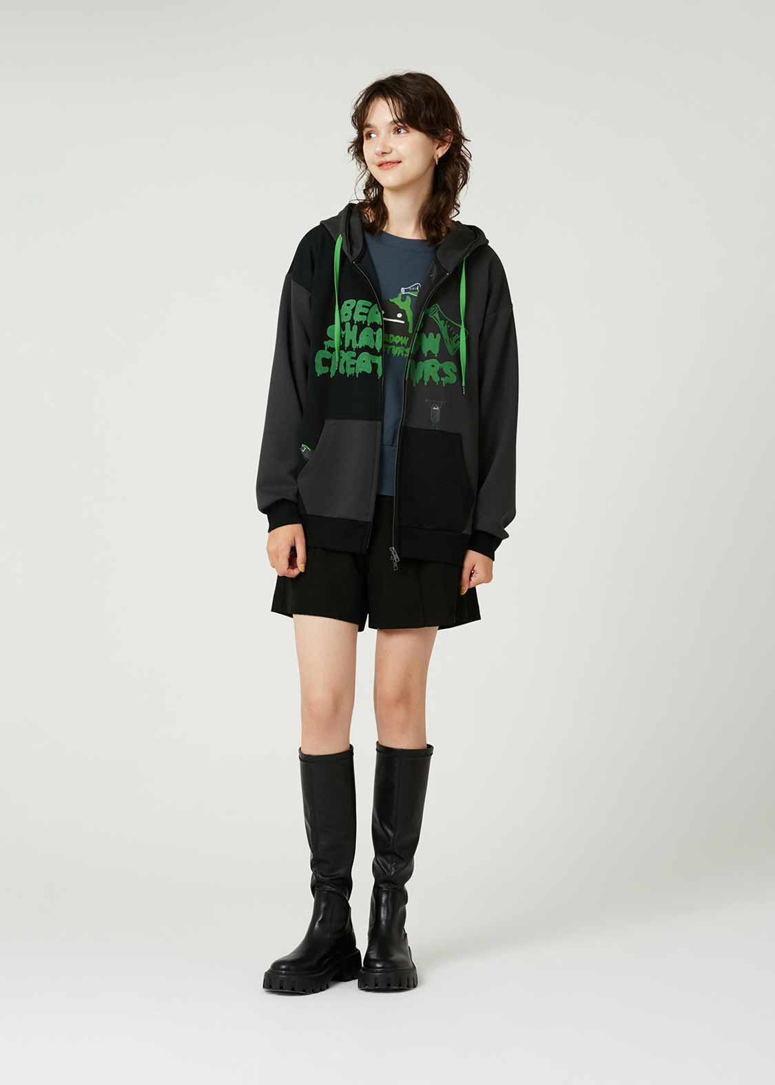 ビューティフルシャドークリーチャー｜ポンチビッグシルエットジップ