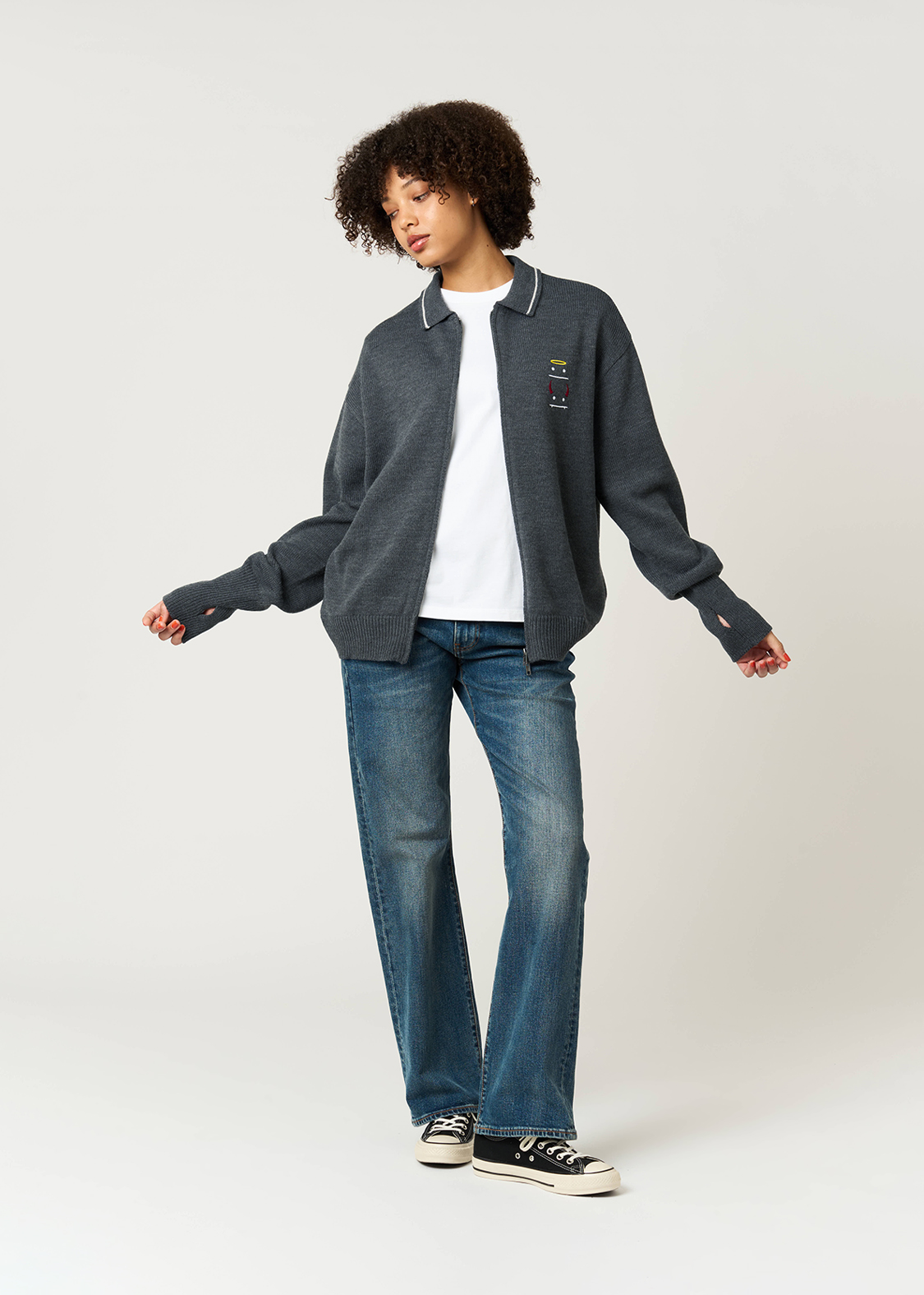 ビューティフルシャドーデビルアンドエンジェル｜襟付きニット