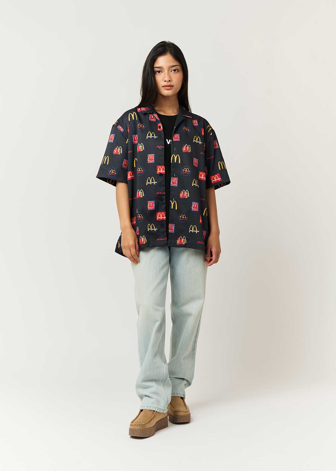マクドナルドの思い出｜ビッグシルエットオープンカラーシャツ｜ユニ