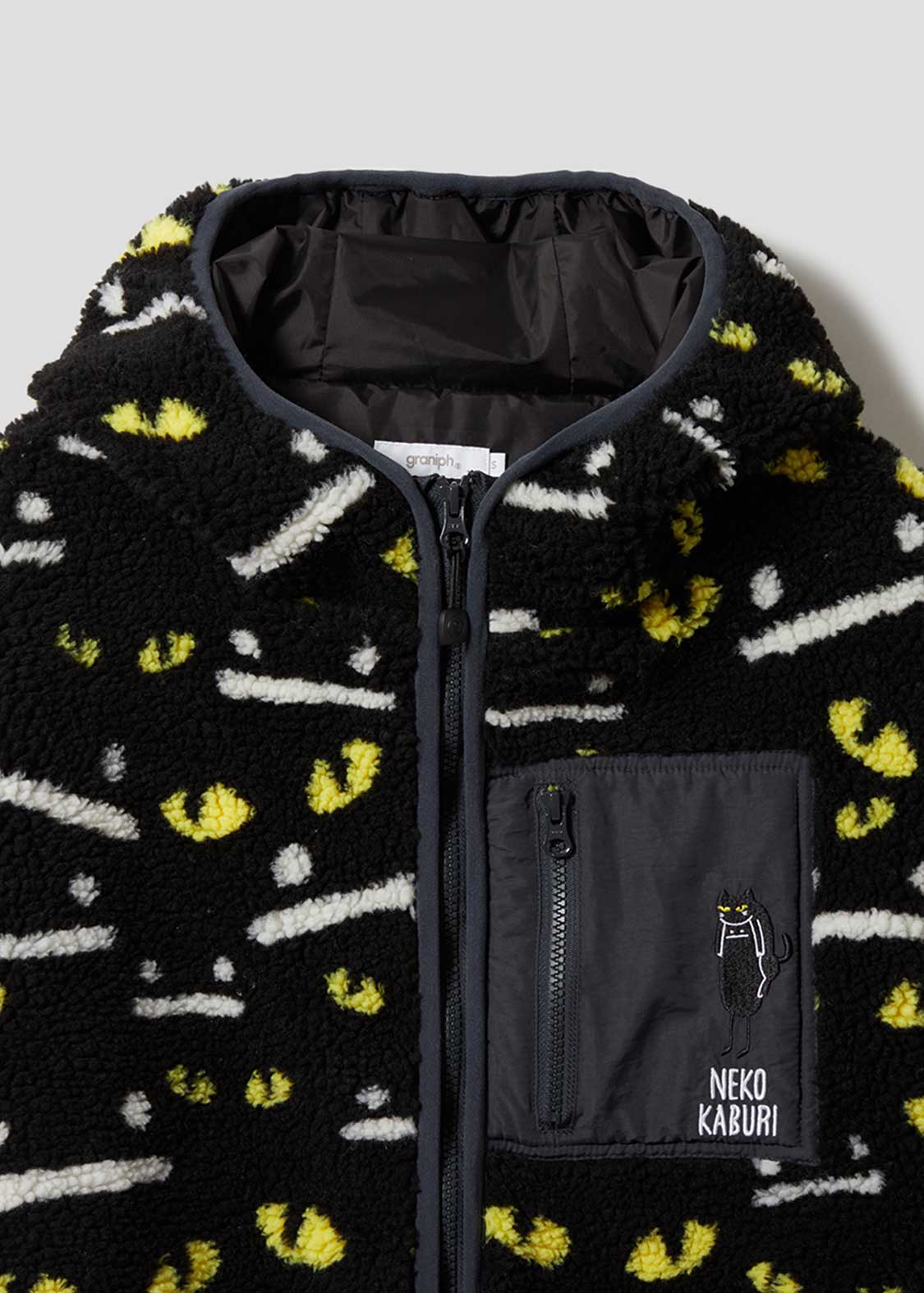 ネコカブリビューティフルシャドー｜ジャカードボアジップパーカー