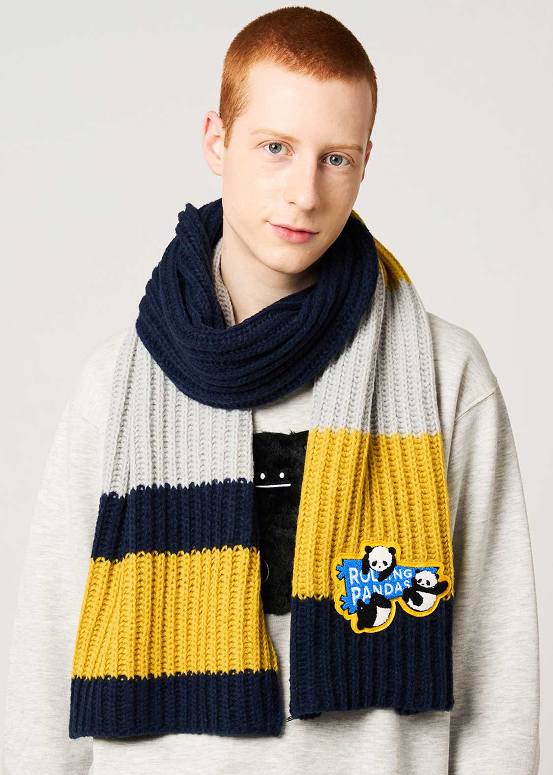 ローリングパンダズペナント｜ニットラインマフラー｜ユニセックス