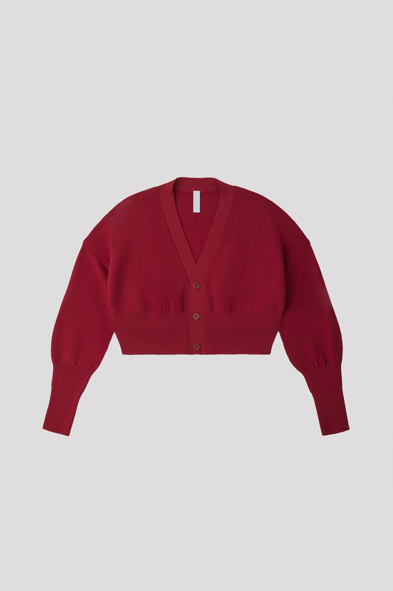 WOOL GARTER CROPPED CARDIGAN