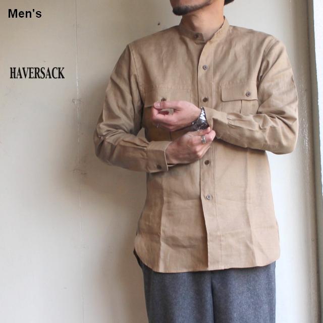 HAVERSACK リネンバンドカラーシャツ 821921 （BEIGE） - C.COUNTLY