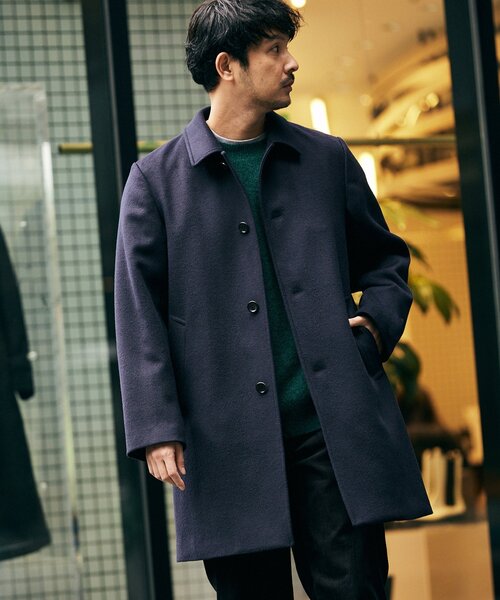 セール】【Begin掲載】 SUPER 140 ウールビーバー ステンカラーコート