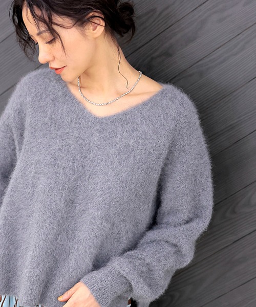 セール】フォックスカシミヤ Vネックプルオーバー（ニット/セーター