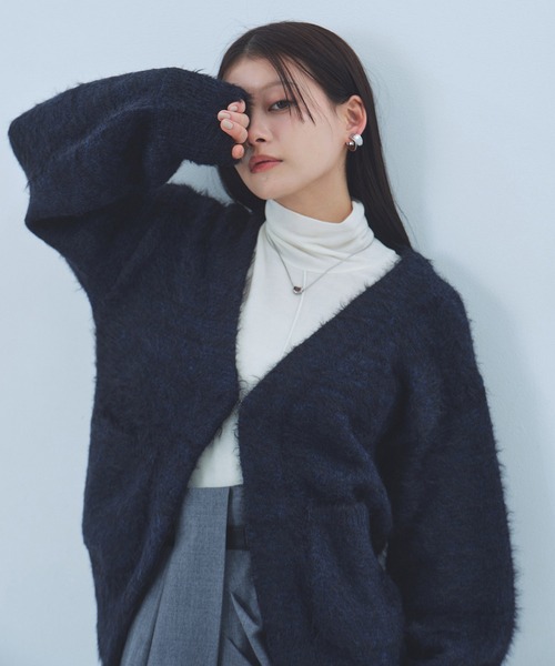 セール】シャギーモヘアカーディガン｜保温/春服（カーディガン/ボレロ