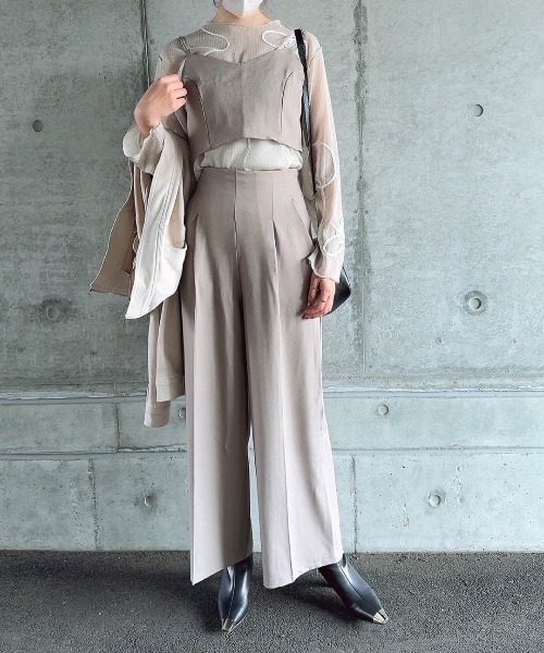 セール】ビスチェ＆ワイドパンツセットアップ（セットアップ）｜La