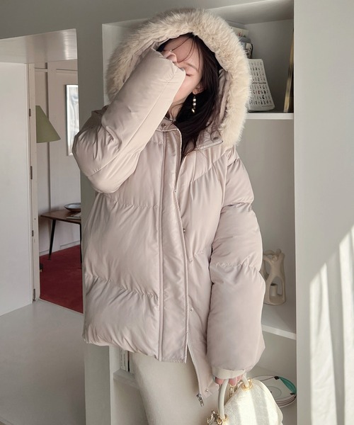 セール】【ZOZO限定】フードファーパフィージャケット（ダウン