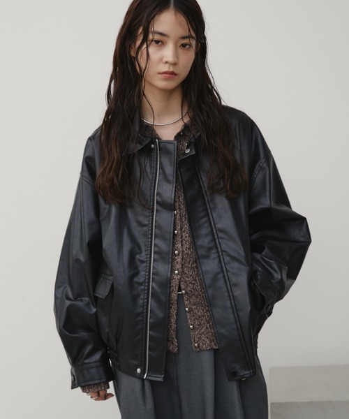 フェイクレザーオーバーブルゾン（ブルゾン）｜Aunt Marie's（アント