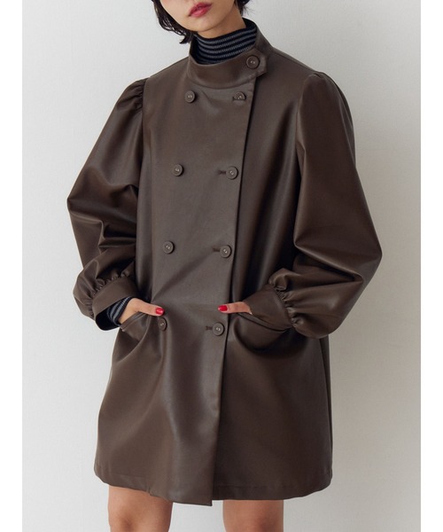 セール】フェイクレザーAラインジャケット（その他アウター）｜jouetie