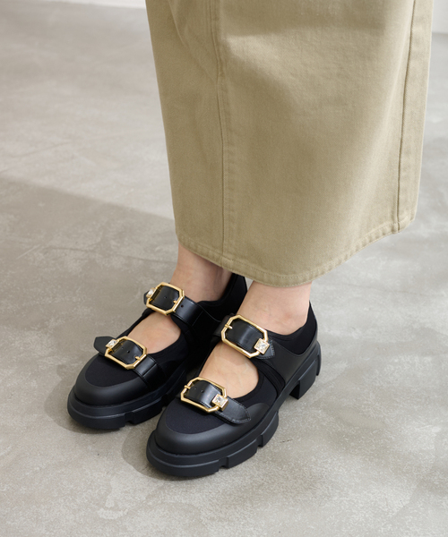 LE TALON（ルタロン）の「Lビジューダブルベルトメリージェーン