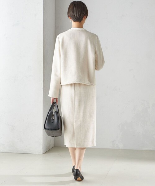 セール】〈セレモニー対応可〉スラブ ツイード ノーカラー ジャケット