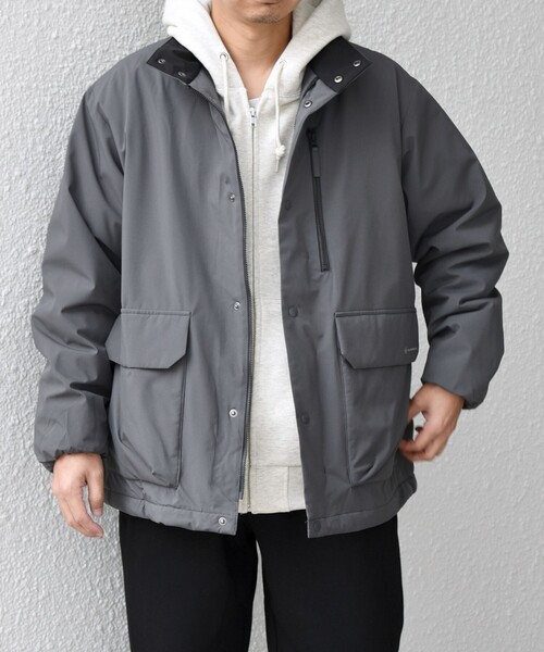 セール】SHIPS any:〈撥水/防風等〉多機能 中綿 2トーン スタンド