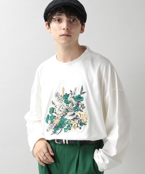 RAGEBLUE（レイジブルー）の「フラワー刺繍ロンT（Tシャツ/カットソー