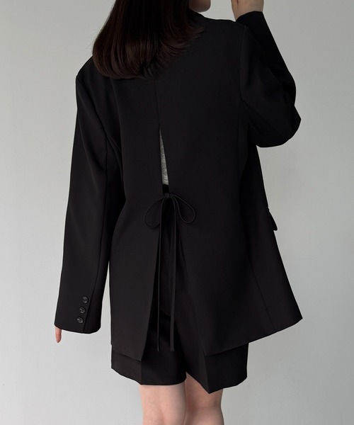 バックリボンテーラードジャケット＋ショートパンツSET（セットアップ